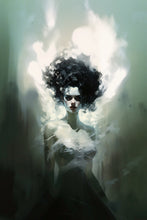 Load image into Gallery viewer, Bride of Frankenstein pinup - Halloween pinup girl art - Original fine art print