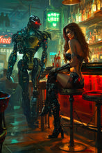Load image into Gallery viewer, Cyberpunk girl - science fiction wall art - original fine art print