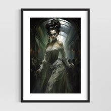 Load image into Gallery viewer, Bride of Frankenstein pinup - Halloween pinup girl art - Original fine art print