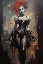 Load image into Gallery viewer, Dark academia wall art - gothic girl pinup art - original fine art print