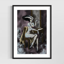 Load image into Gallery viewer, Bride of Frankenstein pinup - Halloween pinup girl art - Original fine art print