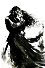 Load image into Gallery viewer, Couple line art - Minimalist sensual art black and white drawing - Original fine art print