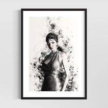 Load image into Gallery viewer, Dark academia art - female moody wall art - original fine art print