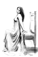 Load image into Gallery viewer, Minimalist female line art drawing - original fine art print