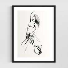 Load image into Gallery viewer, Minimalist female line art drawing - original fine art print