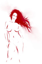 Load image into Gallery viewer, Minimalist female line art drawing - original fine art print