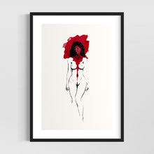 Load image into Gallery viewer, Minimalist female line art drawing - Macabre art - Original fine art print
