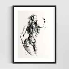 Load image into Gallery viewer, Minimalist female line art drawing - original fine art print