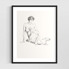 Load image into Gallery viewer, Minimalist female line art drawing - original fine art print