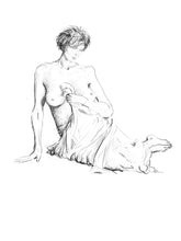 Load image into Gallery viewer, Minimalist female line art drawing - original fine art print