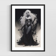 Load image into Gallery viewer, Pinup girl art - Witchy wall art - original fine art print