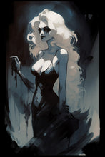 Load image into Gallery viewer, Pinup girl art - Witchy wall art - original fine art print