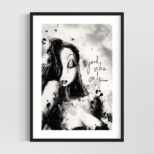 Load image into Gallery viewer, Jessica pinup girl art - word art - original fine art print