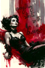 Load image into Gallery viewer, Vampire art - witchy wall art - Halloween pinup - original fine art print