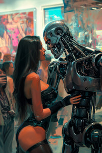 Cyberpunk girl - science fiction wall art - original fine art print