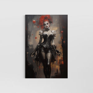 Dark academia wall art - gothic girl pinup art - original fine art print