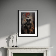 Load image into Gallery viewer, Dark academia wall art - gothic girl pinup art - original fine art print