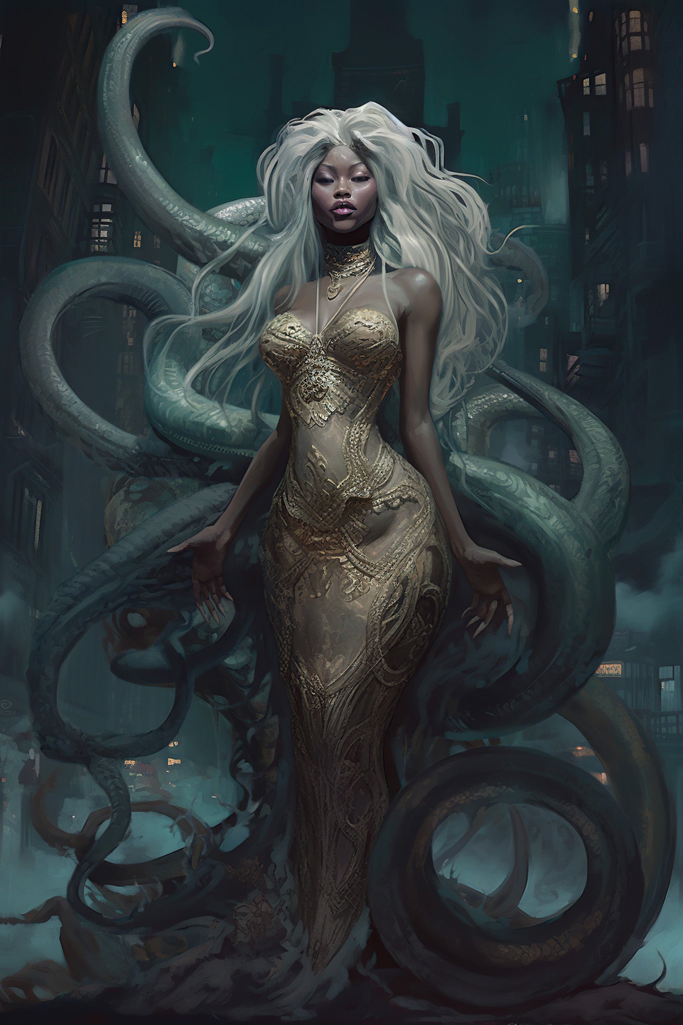 Lovecraft Elder Goddess - Witchy wall art - Original fine art print