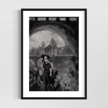 Load image into Gallery viewer, Creepy cute art - Witchy wall art - Original fine art print