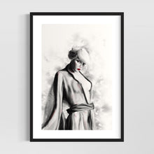 Load image into Gallery viewer, Dark academia art - female moody wall art - original fine art print