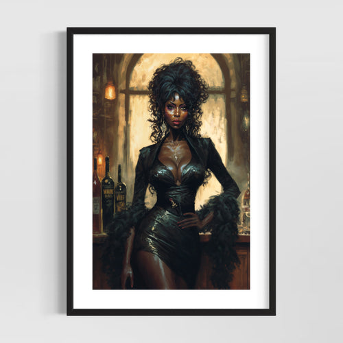 Pinup witch - Moody painting - Original fine art print