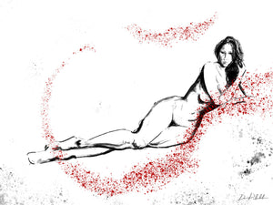 Minimalist female body art - original fine art print