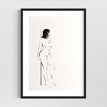 Load image into Gallery viewer, Minimalist female line art drawing - Nude line drawing - Original fine art print