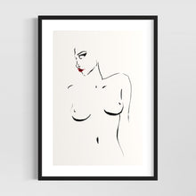 Load image into Gallery viewer, Minimalist female line art drawing - Nude line drawing - original fine art print