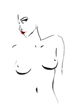 Load image into Gallery viewer, Minimalist female line art drawing - Nude line drawing - original fine art print