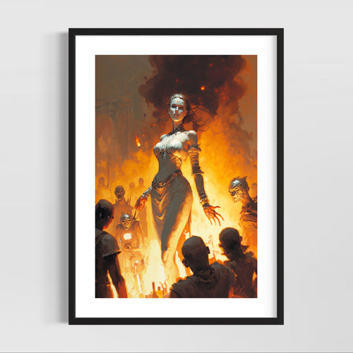 Witchy wall art - Sci fi moody painting - Original fine art print